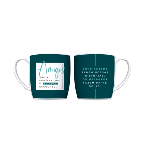 CANECA PORCELANA 300ML URBAN AMIGOS QUE O CORACAO ESCOLHEU