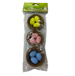 PÁSCOA KIT NINHO 5CM 3UN C/ 3 OVOS