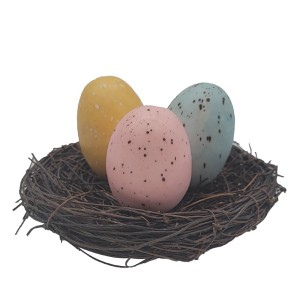 PÁSCOA NINHO C/ 3 OVOS 11CM