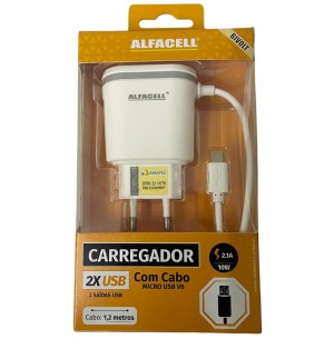 CARREGADOR USB V8 2.1A