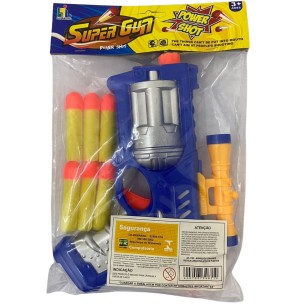 PISTOLA ATIRA DARDO 19CM 6 BALAS