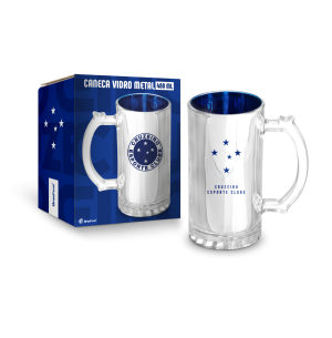 CANECA VIDRO METALIC 480ML CRUZEIRO