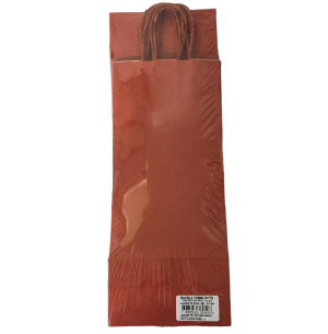 SACOLA KRAFT GARRAFA 14X8X37CM 10UN VINHO