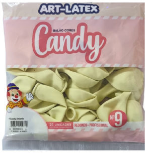 BALÃO CANDY 9 AMARELO C/25