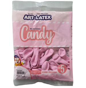 BALÃO CANDY 5 ROSA C/25