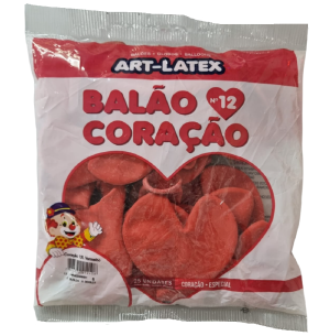 BALÃO CORAÇÃO 12 VERMELHO C/25