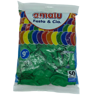 BALÃO AMALU 9 VERDE FOLHA C/50