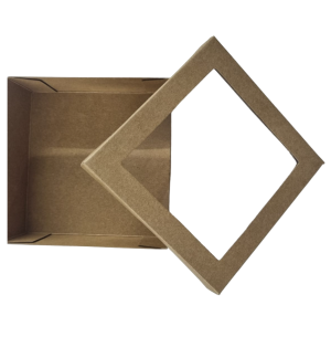 CAIXA PRES. KRAFT 12X12X4CM C/VISOR
