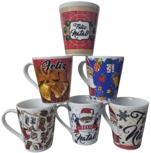 CANECA PORCELANA FAIXA 290ML NATAL