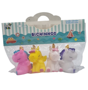 MORDEDOR VINIL UNICORNIO 4PÇS 8CM