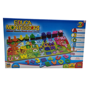 PEDAGÓGICO MONTESSORI ALFABETO E NÚMEROS 115PÇS
