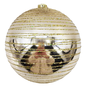 BOLA PCT 15CM DEC.GLITTER CHAMPAGNE