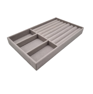 ESTOJO ORGANIZADOR VELUDO JÓIAS P/GAVETA 21X12CM