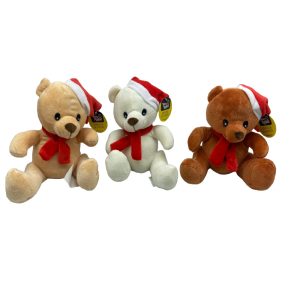 PELÚCIA URSO SENTADO 17CM COM GORRO