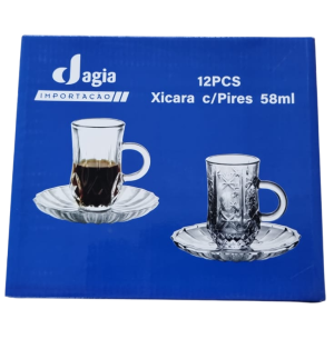 XÍCARA VIDRO CAFÉ 58ML 6PÇS C/PIRES