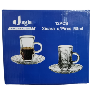 XÍCARA VIDRO CAFÉ 58ML 6PÇS C/PIRES