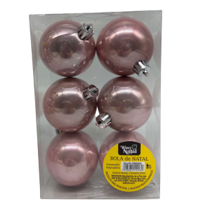  BOLA CX 6CM 6UN PEROLA/ROSA