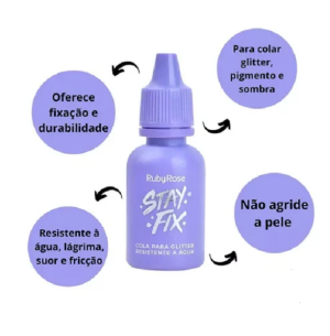 COLA P/GLITTER RUBY ROSE STAY FIX 10ML