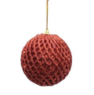 BOLA DEC.10CM GLITTER ROSE/CHAMPANHE/VM/DR