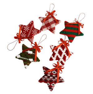 ENFEITE ESTRELA TRICOTADO 9CM