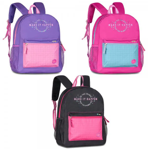 MOCHILA 42CM 2 DIVISÕES MAKE IT HAPPEN