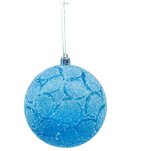 BOLA CX10CM 4UN AZUL FLOCADA