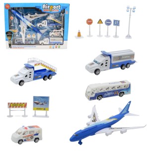 KIT TRÂNSITO AEROPORTO CARRO CAMINHÃO AVIÃO 11PÇS