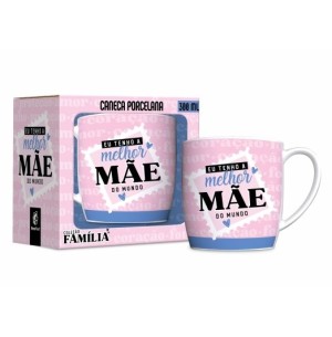 CANECA PORCELANA 300ML URBAN EU TENHO A MELHOR MÃE DO MUNDO