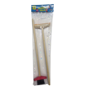 KIT VASSOURA E RODO MADEIRA INFANTIL