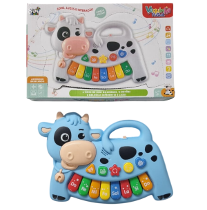 ORGÃO MUS.LUZ 23CM 8 TECLAS VACA