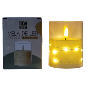 VELA LED IMITA PARAFINA FIO FADA 10CM