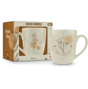 CANECA CERÂMICA PRIME 350ML BOM DIA