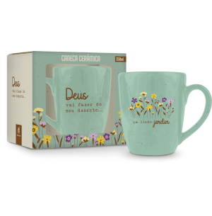 CANECA CERÂMICA PRIME 350ML DEUS UM LINDO JARDIM
