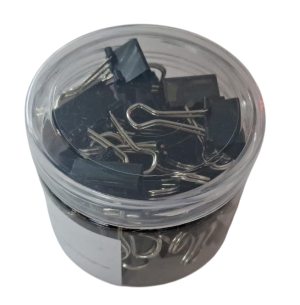 PRENDEDOR PAPEL METAL 40UN 19MM PRETO