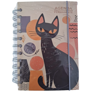 AGENDA PERM.ESPIRAL 160FLS.10X16CM GATO