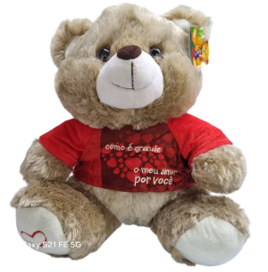 PELÚCIA URSO SENTADO 30CM C/BLUSA