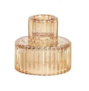 CASTIÇAL VIDRO 5CM ÂMBAR