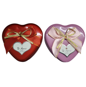 POTE LATA CORAÇÃO 9CM URSO 3 BOTÕES ROSA