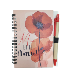 BLOCO ANOT.ESPIRAL 11X15CM 50FLS CANETA MÃE