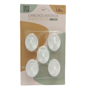 GANCHO ADESIVO PLÁST.5UN