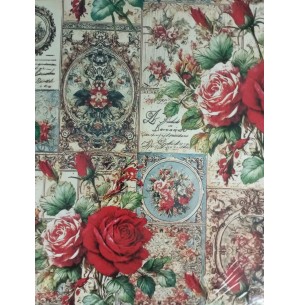 BOBINA PAPEL COUCHE 60CM 100M ROSAS