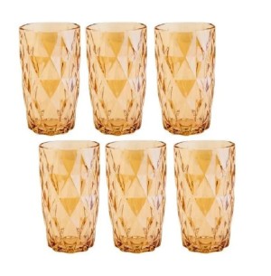 COPO VIDRO 250ML 6UN ÂMBAR