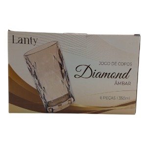 COPO VIDRO 250ML 6UN ÂMBAR