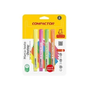 MARCA TEXTO 4 CORES AM/RS/VD/LR NEON