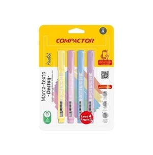 MARCA TEXTO 4 CORES AM/RS/AZ/LL PASTEL