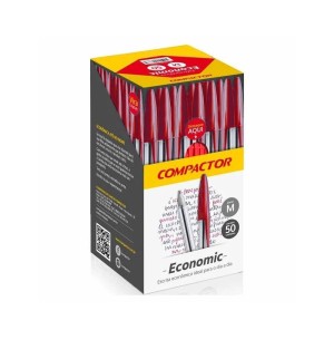 CANETA ESFER.ECONOMIC 50UN VERMELHA