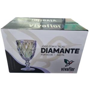 TAÇA VIDRO 340ML 6UN FURTA COR