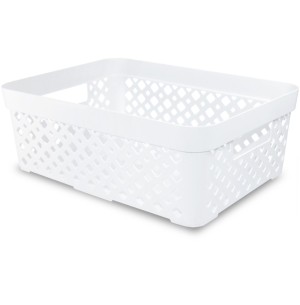 CESTO PLÁST.35X26X12CM C/TAMPA BRANCO