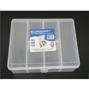 MALETA ORGANIZADORA PLÁST.6 DIV. 16X9CM TRANSPARENTE