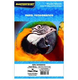 PAPEL FOTOGR.GLOSSY A4 BRANCO 180G 210X297MM 50UN